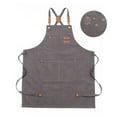 thumbnail image 1 of Aprons with Large Pockets, Cotton Canvas Cross Back Heavy Duty Adjustable Work Apron apron ,Easy to Use, 1 of 5
