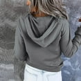 thumbnail image 5 of IROINNID Hoodie for Women Hooded Solid Color Pullover Long Sleeve Casual Basic Fall Tops,Gray, 5 of 7