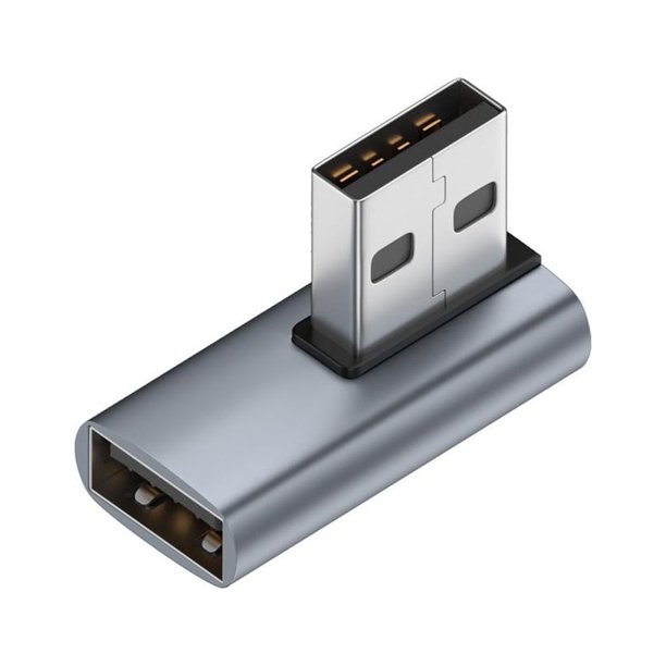 Cateissary Convertidor de datos femenino Adaptador OTG de codo 10Gbps Convertidores de carga de transmisión de datos rápidos para teléfono Negro 20Conjunto