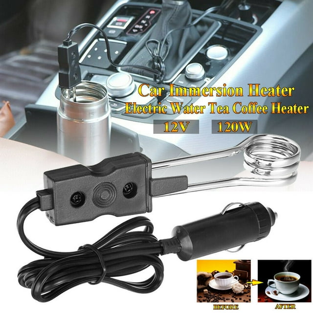 Chauffe-eau 12V Voiture Immersion Café 120W Électrique Portable Auto Chaudière Chaude