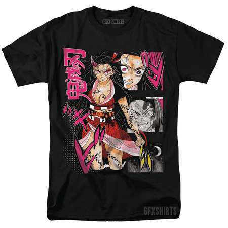 T-shirts with playful, outstanding patterns, Demon Slayer Nezuko T Shirt Waifu Anime Manga Kimetsu No Yaiba Cosplay T-Shirt Up to size 4XL
