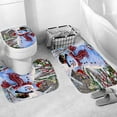 thumbnail image 3 of 4Pcs Christmas Snowman Winter Holiday Shower Curtain Sets, Bathroom Sets with Waterproof Shower Curtain Rugs and Accessories, Rug Toilet Lid Cover and Non-Slip U Shape Mat with 12 Hooks, 71" x 71", 3 of 5