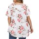 thumbnail image 3 of Camisa de mujer Camiseta de manga corta con estampado floral Blusa con cuello en V, Blanco, 5XL Vogacara AP002466-16, 3 of 4