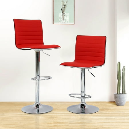Kinbor Set Of 2 Modern Adjule Swivel Bar Stool Leather Barstools Kinbor Set Of 2 Modern Adjule Swivel Bar Stool Leather Barstools Hydraulic Lift Dinning Chair Red