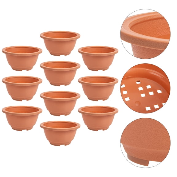 FESTFENDS 10Pcs Round Plastic Pots for Flower Planting Enthusiasts Garden