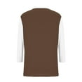 thumbnail image 6 of Womens Fall Clothes, 3/4 Sleeve Shirts for Women Summer Fashion Loose Fit Color Patchwork V Neck T-Shirts, 6 of 6