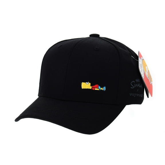 WITHMOONS The Simpsons Ball Cap Bart Simpson Lying Down Comics HL1716 (Black)
