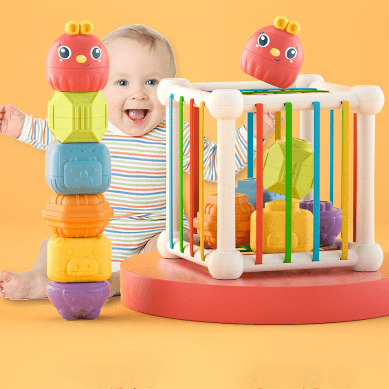 Baby Brain Sensory Toys 10 12 Months Baby Gifts Color Shape Sorter with Elastic Bands Early Learning Development Fine Motor Skills Montessori Toys for Toddlers Boys Girls 1 Year Old 2 Years Old Walmar...