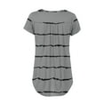 thumbnail image 4 of NAMTYQX Summer Shirts for Women Trending Short Sleeve Casual Patterned Loose Fit Plus Size Button Vneck Pleated Gray Size M, 4 of 5