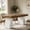 Brown and White, variant on Fnova 55" Modern Dining Table, Mid-Century Wood Rectangular Writing Desk, Computer desk with Double Trapezoid Base, Seats 4-6 - Perfect for Home Office, Dining Room, Kitchen & Living Room