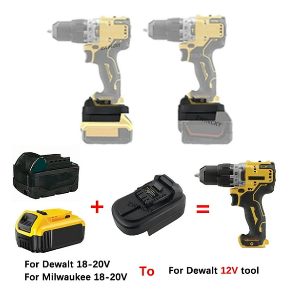 NEW Converter Adapter for De*walt/Mil*wau*kee 18V 20V Li-ion Battery To for De*walt 12V Battery Replacement Cordless Power Tool