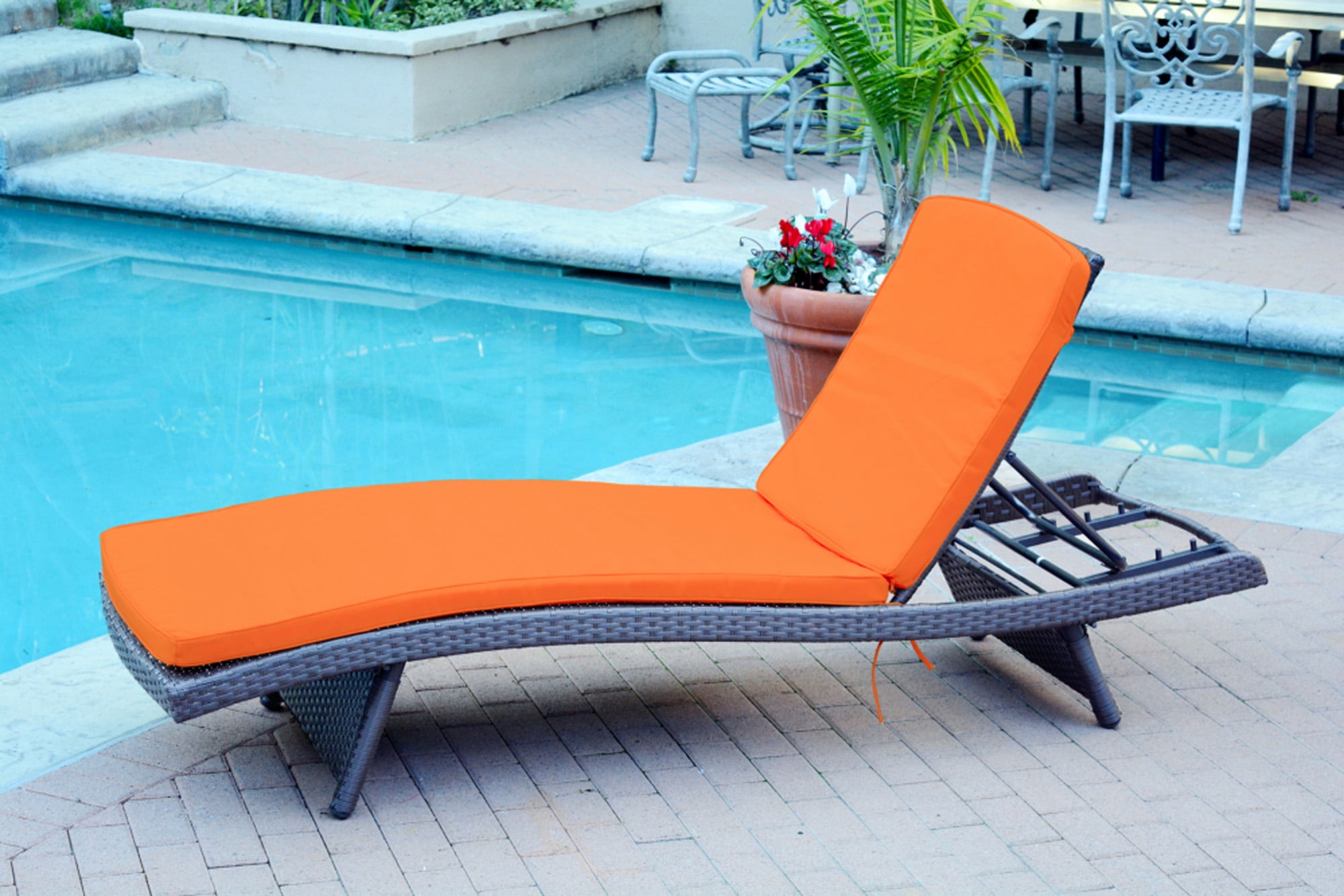 80" Adjustable Espresso Resin Wicker Outdoor Chaise Lounge Chair With