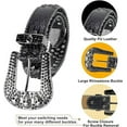 thumbnail image 6 of Dream Apparel Rhinestone Belt for Men and Women, Western Cowgirl Cowboy Bling Studded Diamond Belt Faux Leather Belt for Jeans Pants Dress, 6 of 7