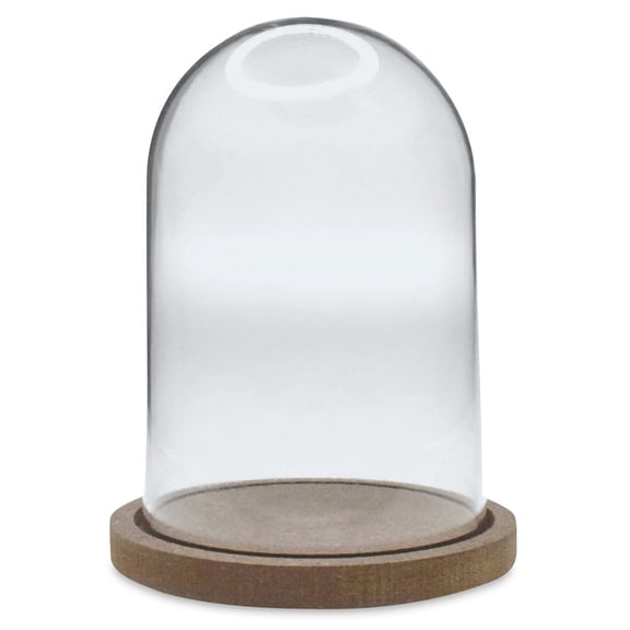 Craft Decor DIY Clear Plastic Dome W/Wood Base-4.75"X3.15"