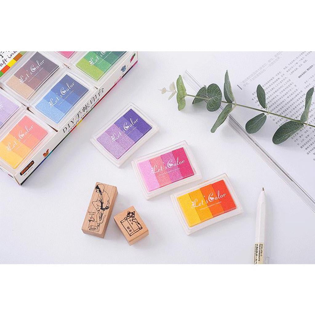 HOMYL 12 Pcs Washable Ink Pads, Finger Stamp Pads for Kids, Craft Ink Pad for Paper, Scrapbooking, Wood Fabric, Best Gift for Kids