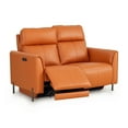 thumbnail image 5 of Modern 3-Piece Leather Reclining Sofa Set with Power Recliners and Head Control, Orange, 5 of 6