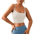 thumbnail image 2 of Womens Sleeveless Tank Top with Built in Bras Solid Color Camisole Shirts Sleeveless Summer Square Neck Slim Fit Tees, 2 of 9
