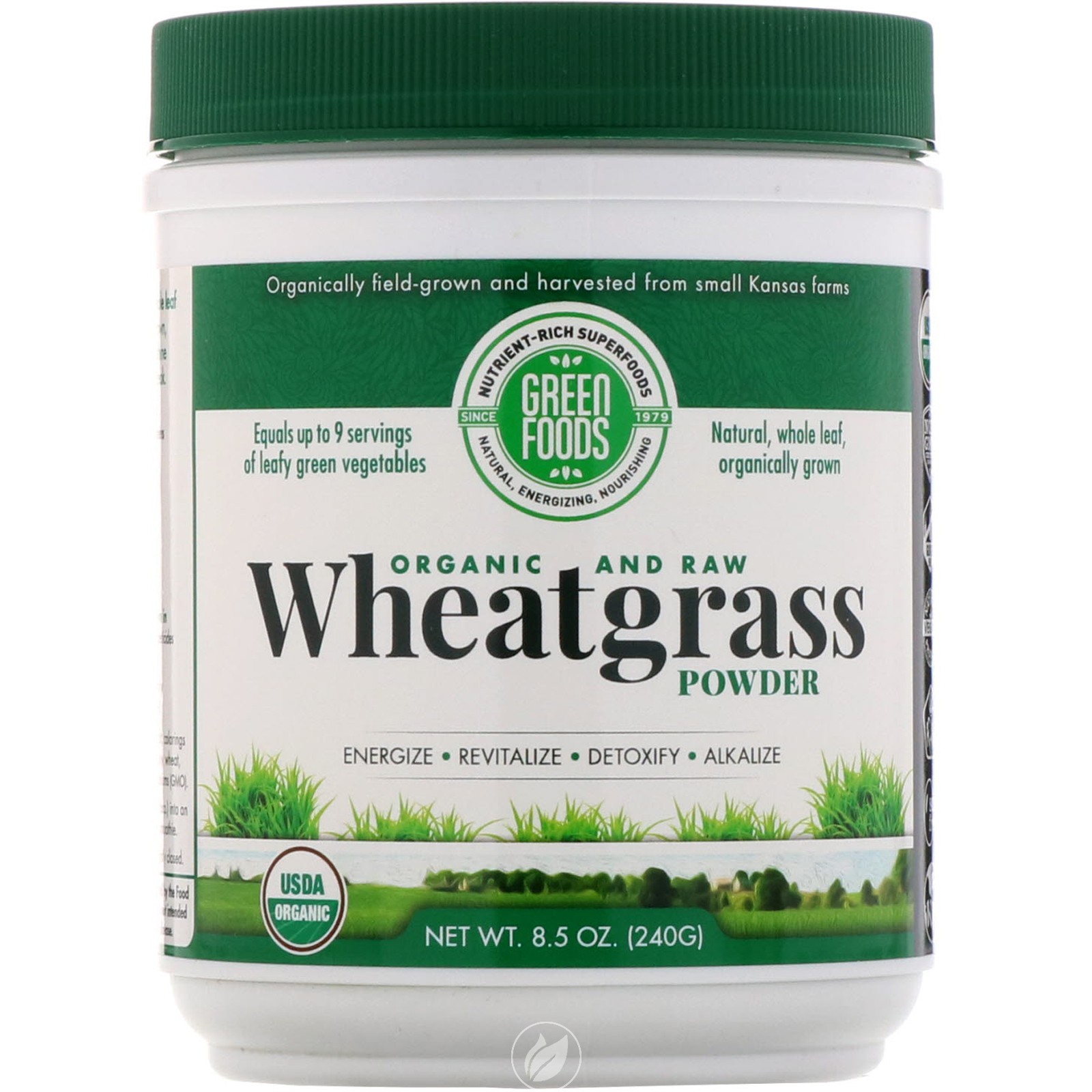Organic and Raw Wheat Grass Powder 8.5 Oz by Green Foods Corporation