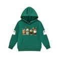 thumbnail image 4 of IUYRTFE Kids Halloween Hooded Sweatshirt Set Long Sleeve Pullover Two Piece Outfit Fall Winter Warm Casual Playwear Party Wear Toddler Boys Girls Clothing(Army Green,6 Years), 4 of 5