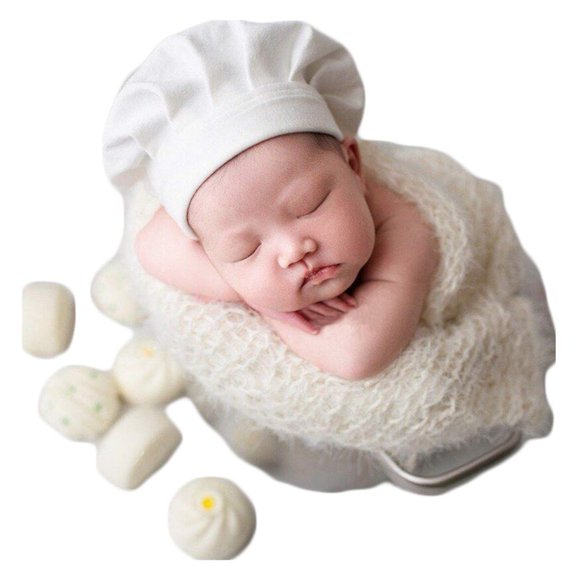 Fashion Cute Baby Photography Props Christmas Chef Hat Photo Shoot Props Outfits Newborn for Boys Girls Photoshoot Costume