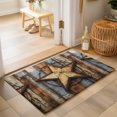 thumbnail image 2 of Entryway Rug 2'x3', Vintage Farmhouse Kitchen Runner Rugs Non-Slip Carpet Mats, Wooden Western Texas Star Pattern Bedside Rugs Runners Washable Floor Carpet for Bathroom Laundry Room, 2 of 8