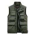 thumbnail image 4 of FGKKS Men Outdoor Vest Multi-Pocket Solid Color Fishing Director Reporter Work Waistcoat Photography Casual Vest Jacket Male, 4 of 4