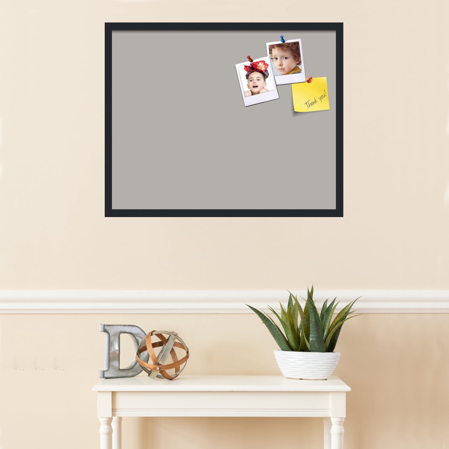 PinPix 30x24 Custom Cork Bulletin Board Dark Stone Poster Board Has a Fabric Style Canvas Finish, Framed in Dark Stone, by ArtToFrames (PinPix-1808)