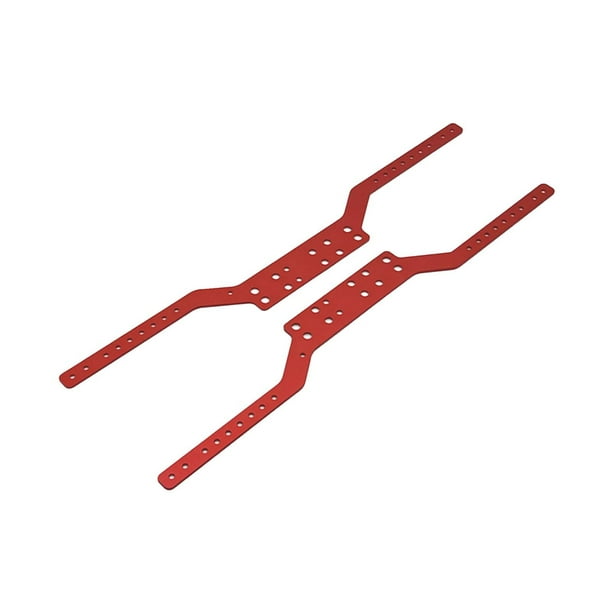 2 rieles de chasis de coche RC, piezas de repuesto para modificación DIY para MN168 Rojo