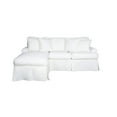 thumbnail image 3 of The Hamptons Collection 85” White Fabric Slipcover for T-Cushion Sectional Sofa with Chaise, 3 of 4