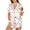 G-White Heart, variant on Pajamas Sets for Women Short Sleeve Button Down Tops and Ruffle Shorts 2 Piece Outfit Satin Silk Pjs Sleepwear Loungewear
