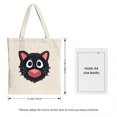thumbnail image 3 of Cute Black Cat Face Tote Bag - Surprised Expression with Pink Ears Perfect for Shopping Travel and Parties - Reusable Canvas Bag, 3 of 4