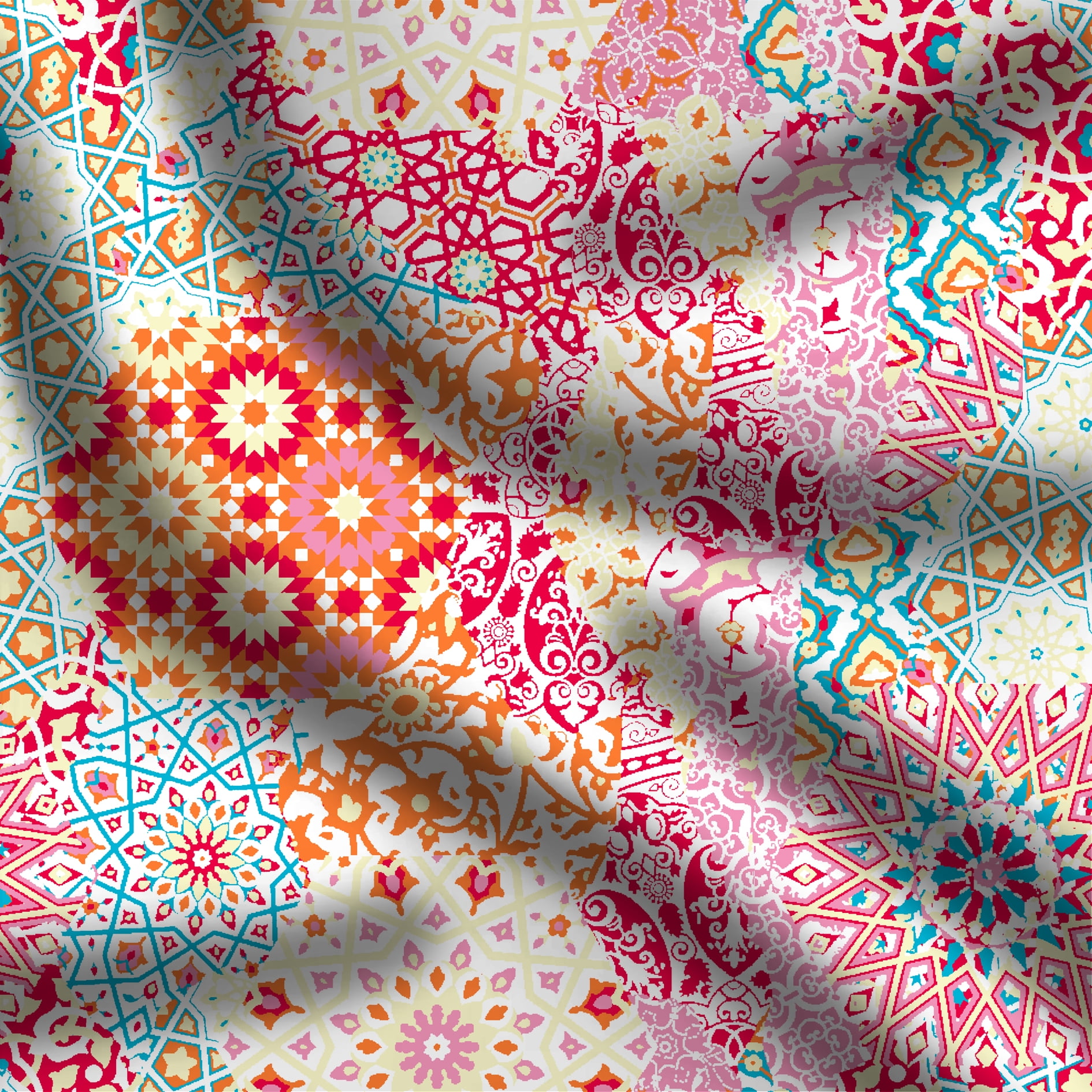 eloriadécor Medallion Printed Fabric Crafting Sewing and Quilting