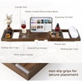 thumbnail image 3 of Teak Bathtub Tray, Expandable Bath Tray for Tub 28–40in, Foldable Bath Caddy with Wine Holder, Phone & Tablet Stand, Wooden Bathtub Organizer, Luxury Spa Bathroom Accessories Gift, 3 of 7