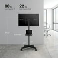 PERLESMITH Modern Rolling TV Stand with Wheels, Mobile TV Stand Cart