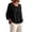 Black, variant on Women T-Shirts Casual Round Neck Blouse Loose Fit Commute Tops Shirt Cozy Solid Color Streetwear