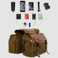 thumbnail image 6 of Canvas Bike Double Pannier Bags Water Resistant Rack Large Pockets 30-40L Capacity Trunk Saddle Bag for Traveling - Khaki, 6 of 8