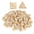 thumbnail image 2 of Abbraccia 2x100Pcs Unfinished Half Wood Beads Wood Half Beads for Paint DIY Projects Toy 1.5cmx0.75cm, 2 of 10