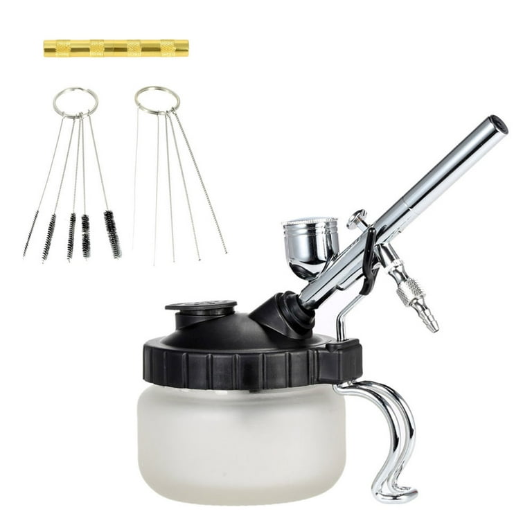 KKmoon Airbrush Cleaning Pot, Glass Air Brush Holder, Paint Jar