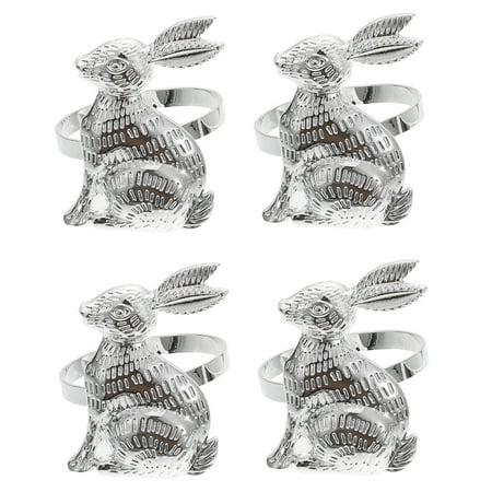 

4pcs Easter Napkin Buckles Rabbit Napkin Rings Dining Table Napkin Buckles