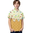 thumbnail image 3 of Kiijoy Boys Short Sleeve Polo Shirt Ice-Cream Print Turn Down Collar Polos, 3 of 3
