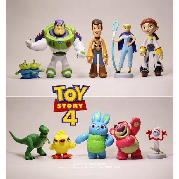 Disney-figuras de acción de Toy Story 4, Woody, Buzz Lightyear, 3-9cm, 10 unids/set/set, versión Q, mini muñecas, regalo para niños Gong Bohan LED