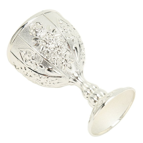 Metal Embossed Wine Cup, Vintage Flower Pattern Exquisite Details Metal Wine Cup Home Art Craft Decoration Wine Cabinet Ornaments