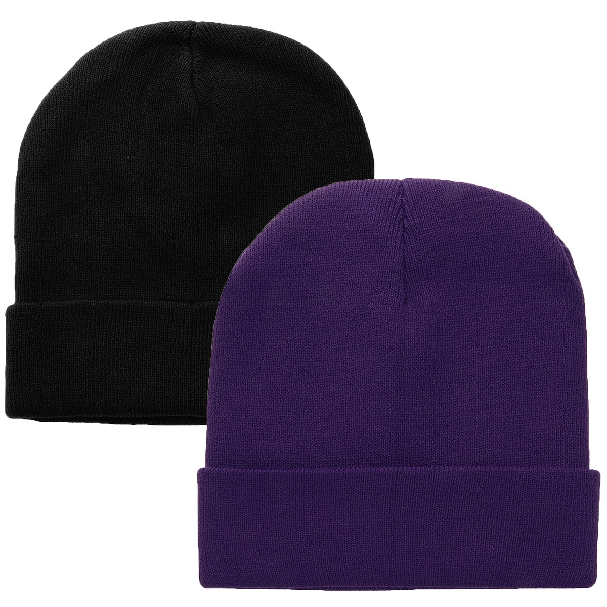 Knitted Beanie Hat Ski Cap Plain 