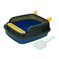 thumbnail image 2 of EHJRE Open Top Pet Litter Tray, Cat Litter Basin, Cat Sandbox Kitten Toilet Bedpan Cat Litter Tray High Sided for Kitty Indoor Cats Blue S, 2 of 8