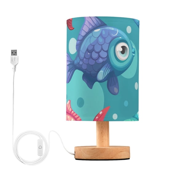 Cartoon Fish Table Lamp for Desk Nightstand Lamp with USB Modern Gifts for Bedroom Living Room Kids Room