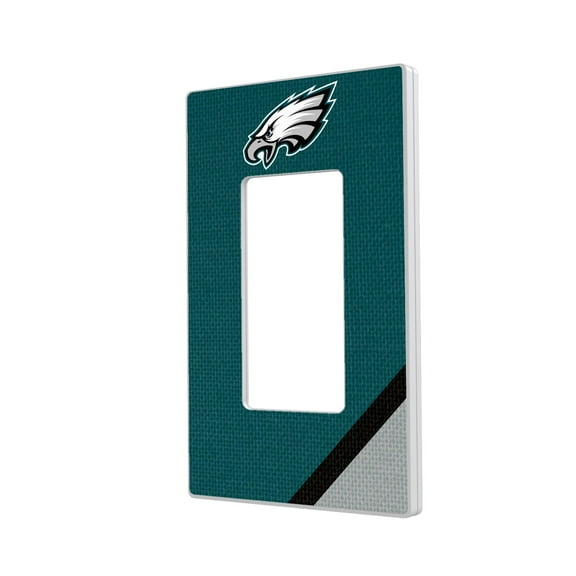 Philadelphia Eagles Diagonal Stripe Single Rocker Light Switch Plate