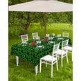 thumbnail image 4 of Fsddascl Green Christmas Outdoor Tablecloth - 52x70 Inch Rectangle Dining Table Cover, Black Red Xmas Christmas Waterproof Outdoor Table Cloth with Umbrella Hole & Zipper for Picnic/Patio/Party, 4 of 7