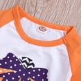 thumbnail image 6 of Inevnen Toddler Girl Halloween Clothes Set Plaid Pumpkin T-Shirts Tees Pullover Shirts Tops+Flare Pants Outfit Set, 6 of 8
