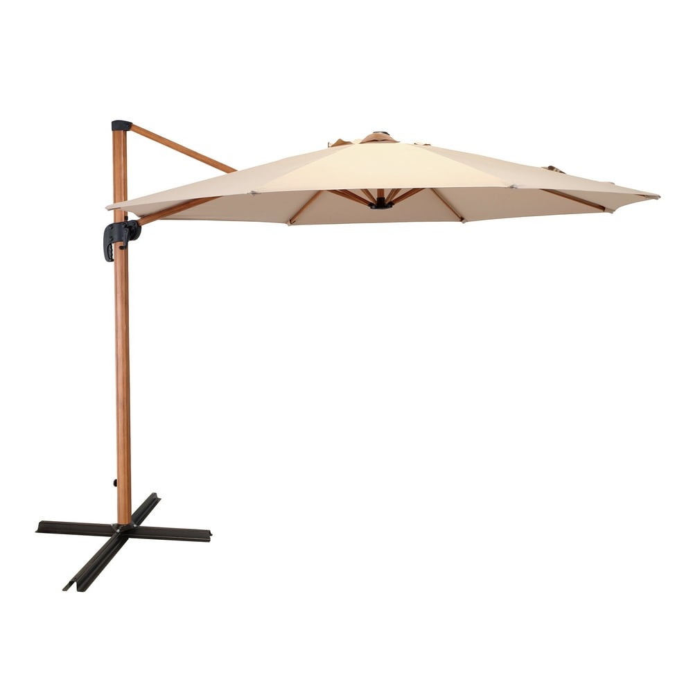 Living Accents 8014491 Offset 10 ft. Tiltable Beige Patio Umbrella