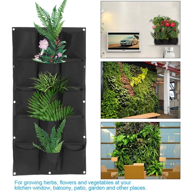 Bolsa Para Macetas, Bolsa Para Plantas Colgantes Negras, Para Ingeniería Verde, Muebles Para El Hogar, Producción De Viveros De Flores, Balcón, Verduras De Jardín Fugacal Wall Hanging Plant Bag